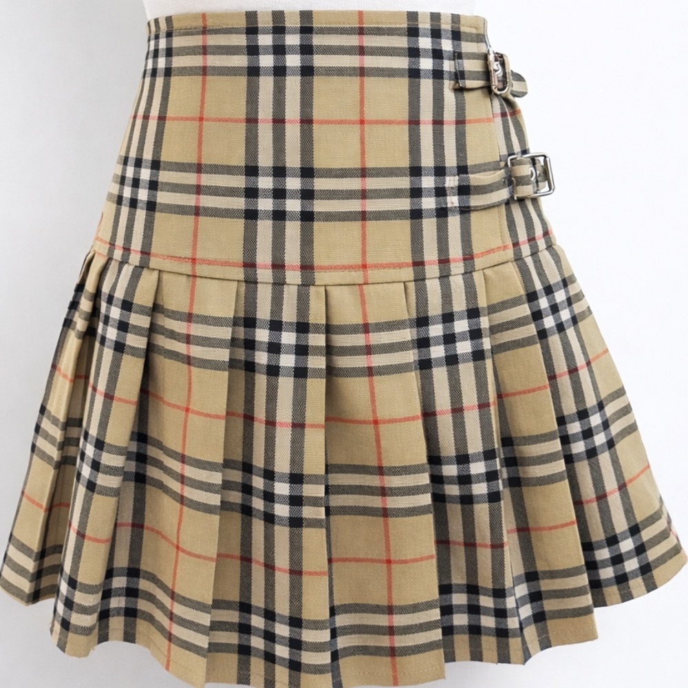 Burberry Nova Check Pleated Mini Skirt UK 4 / US 2 – Flawless – Retail $1490
